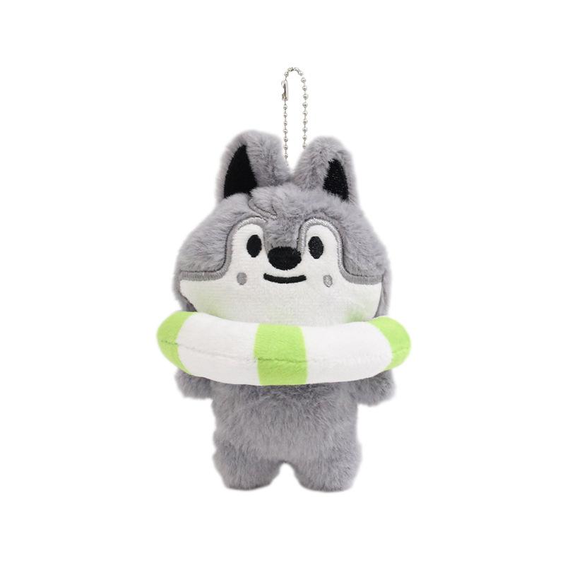 Juguete de Peluche Flotador Skzoo de 10 cm Kawaii Skzoo Lobo Solitario de Peluche Dibujos Animados Muñeco de Peluche Juguetes Compañeros Kawaii Regalo para Niños