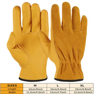 Men/Women Work Gloves Soft Cowhide Driver Hunting Driving Farm Garden Thorn-proof Welding Security Protection Mechanic Glove