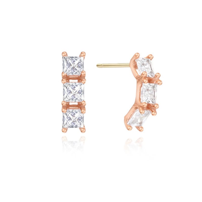 

Tirr Lirr 14K Pink Gold Triple Square Earrings TETK4P00997M single type