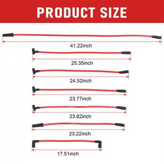Red Spark Plug Wires Fits 1996-2014 Chevy GMC 4.3L Vortec V6 32833 32839