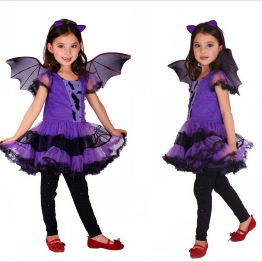 Kawaii Kids Witch Dress Set Pointy Hat Halloween Cosplay Costumes Carnival