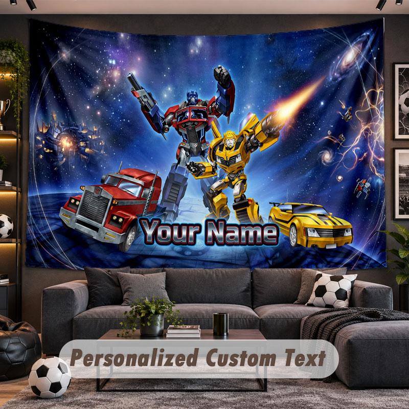 Wall Hanging Tapestry Custom NameTransformers Pattern Personalized Printed Fabric Wall Decor