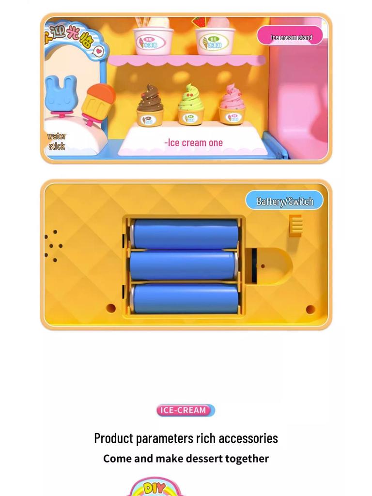 Kids' Ice Cream Clay Popsicle Play Set for Girls Ages 3-6