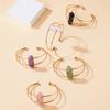 1pc Natural Crystal Double Pointed Hexagonal Pillar Bracelet Open Adjustable Wire Wrap Bracelet Jewelry Holiday Giftcrystalsbulk