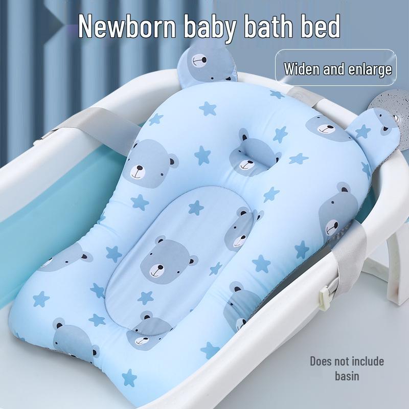 Schwimmende Neugeborenen-Badestütze: Universelle Mesh-Matte & Schwamm zum Sitzen und Liegen