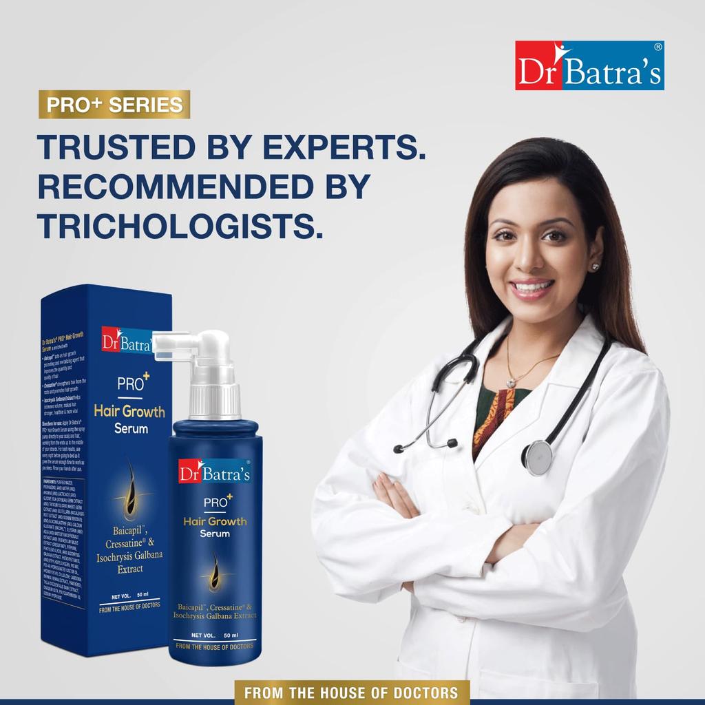 Dr Batra's Pro+ Hair Growth Serum 50 Gm Pack of 1 Natural Weightless Frizz Control Hair Care