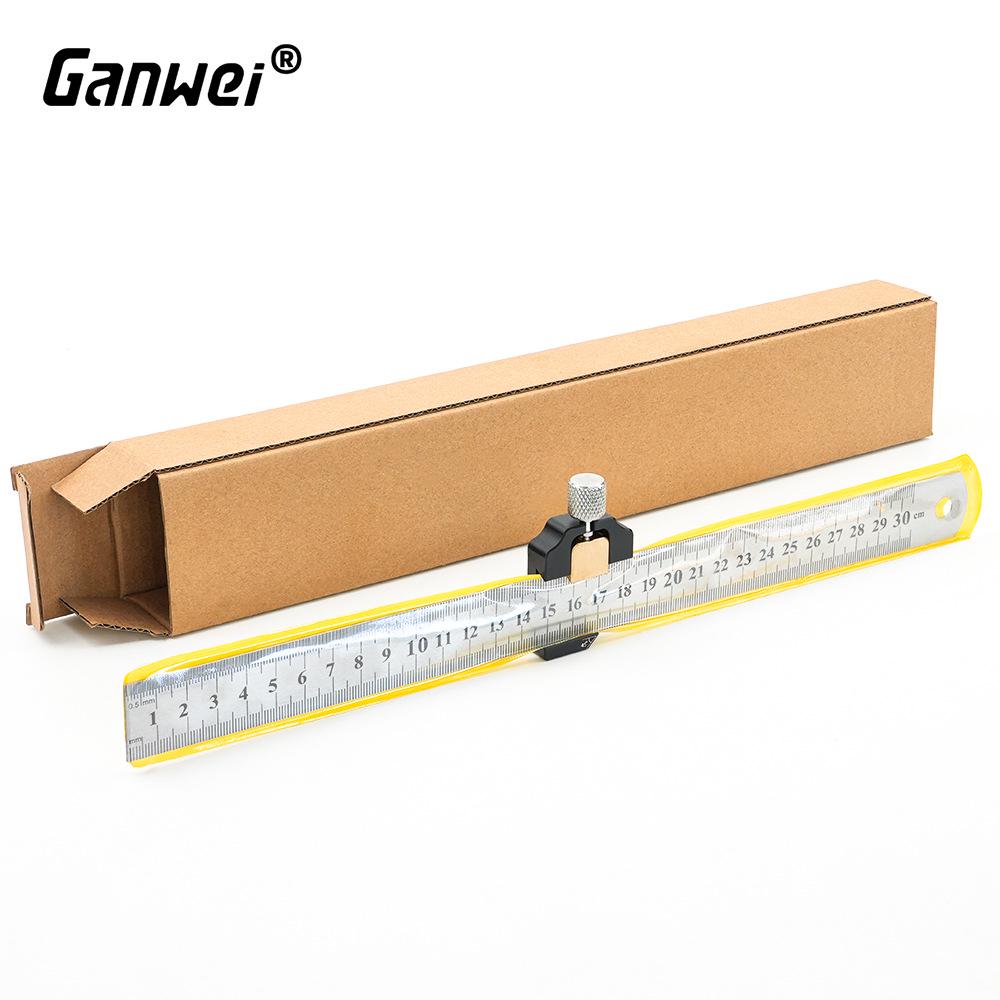 Steel Ruler Positioning Block: Woodworking Straight Edge Guide with Fixing Slider