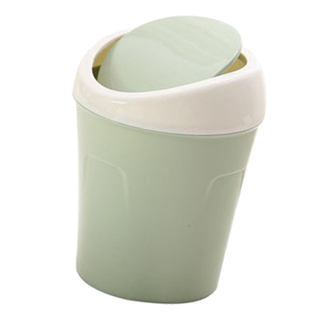 Schreibtisch-Mülleimer Kunststoff Multifunktional Klein Schreibtisch Arbeitsplatte Mülleimer mit Schwingdeckel für Zuhause Büro Grün