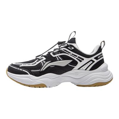 Li Ning Kids Sports Lifestyle Series Synthetic Leather Comfortable Fashion Versatile Low-Top Casual Shoes Kids Casual Shoes Black YKCU244-9