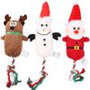 Dog Squeaky Toy Durable Rope Plush Toy Christmas Gift for Small Medium Dog