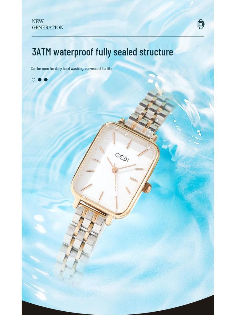 GEDI Nisza High-End Minimalistyczny Damski Zegarek Kwarcowy ze Stali Nierdzewnej