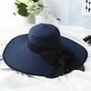 Women's Extra Large Wide Brim Straw Sun Hat with Bowknot - Summer Seaside UV Protection