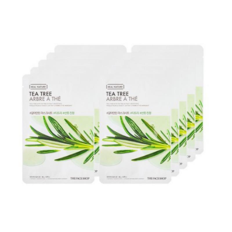 THE FACE SHOP Real Nature Tea Tree Face Mask Sheet 1pc x 10 Sheets Set