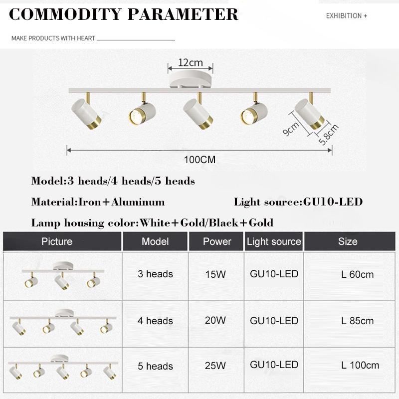 Simple Shop Restaurant Lighting LED Spotlight Modern Ceiling Spot Light Home Living Room Decoration LED Background Lamp