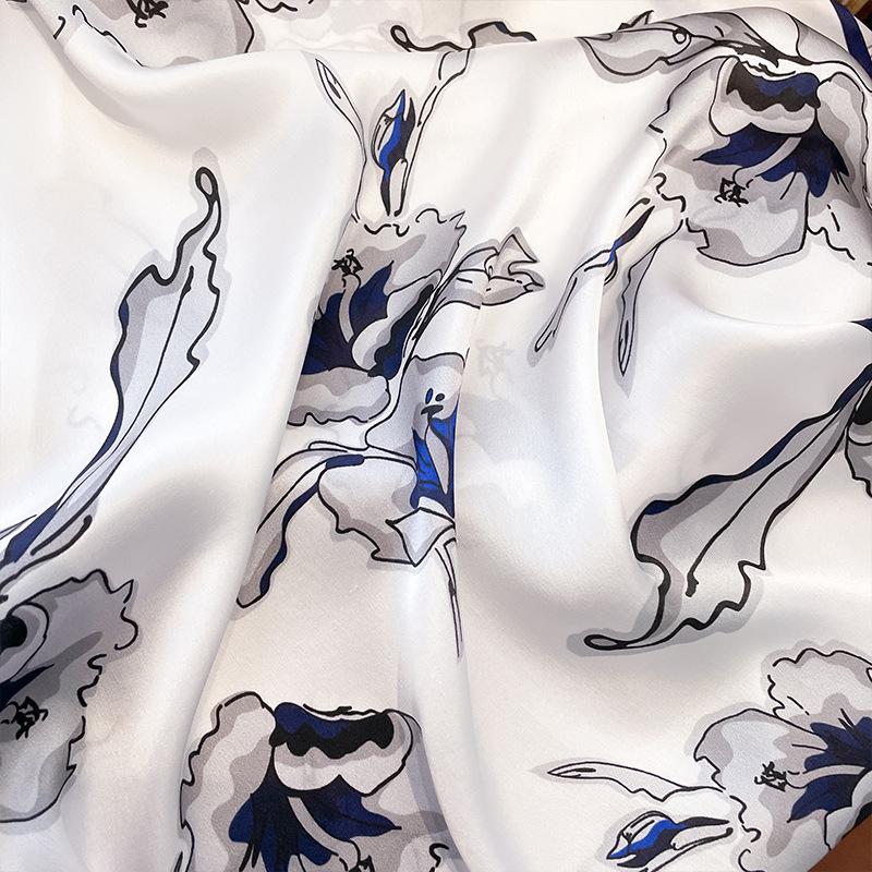 Shawl Silk Scarf Women's Versatile Spring and Autumn Silk Cheongsam with Hangzhou Gift Mother-in-law Gift Long Scarf