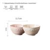 Hao Ya Nordic Embossed Strawberry Ceramic Rice Bowl Set