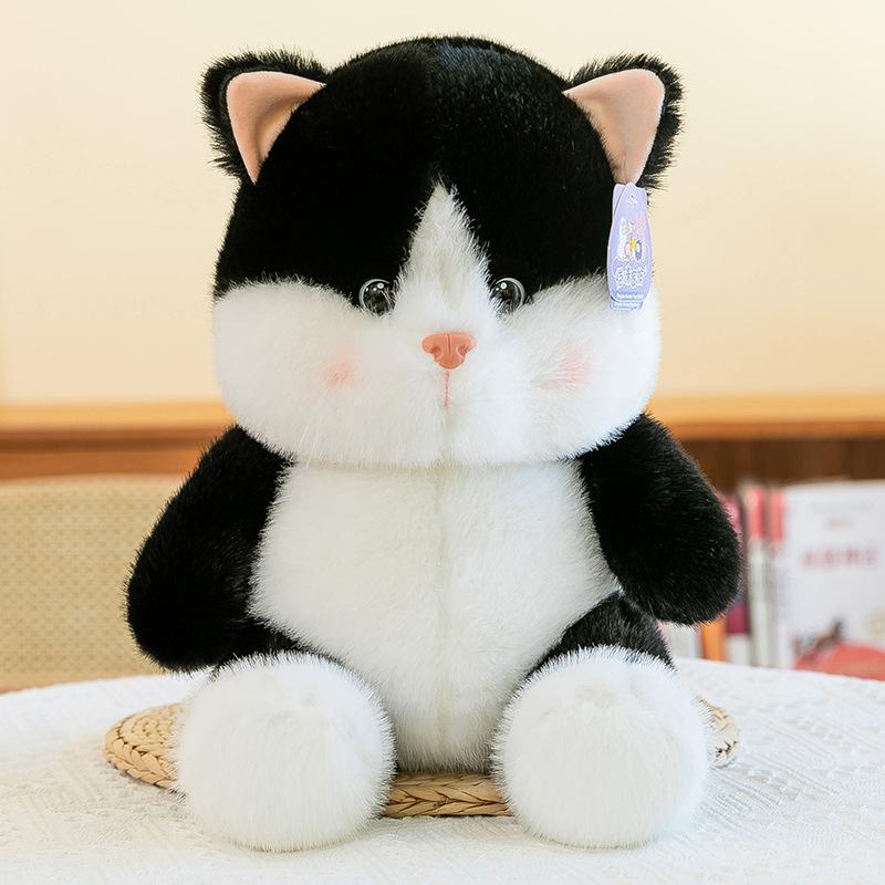 

Милая плюшевая игрушка котик персикового цвета, подарок на день рождения для детей, кукла для игрового автомата, подарок для мероприятия, домашняя подушка 28cm【0.15kg】 чёрный