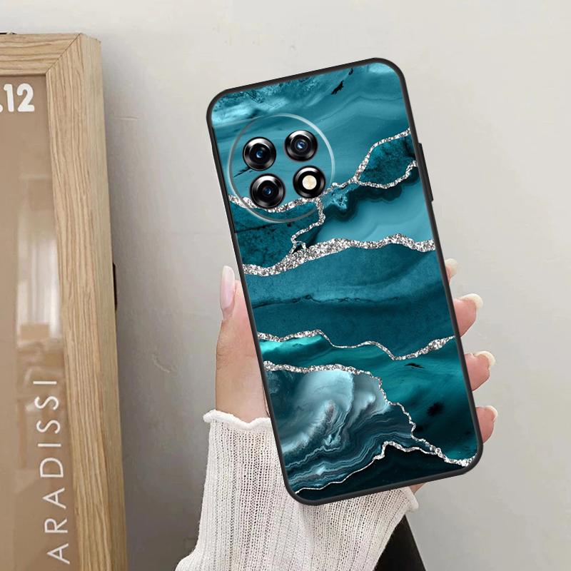 Niebieskozielony Złoty Agatowy Marmurkowy Pokrowiec Dla OnePlus 11 12 9 10 Pro 9R 10R 10T 12R OnePlus Nord N30 N20 N10 CE 4 2 3 Lite