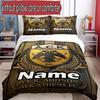3pcs Duvet Cover Set (1*Duvet Cover + 2*Pillowcase, Without Core), Custom Name AEK Athens FC Pattern Bedding Set, Home Bedroom Decor Gift