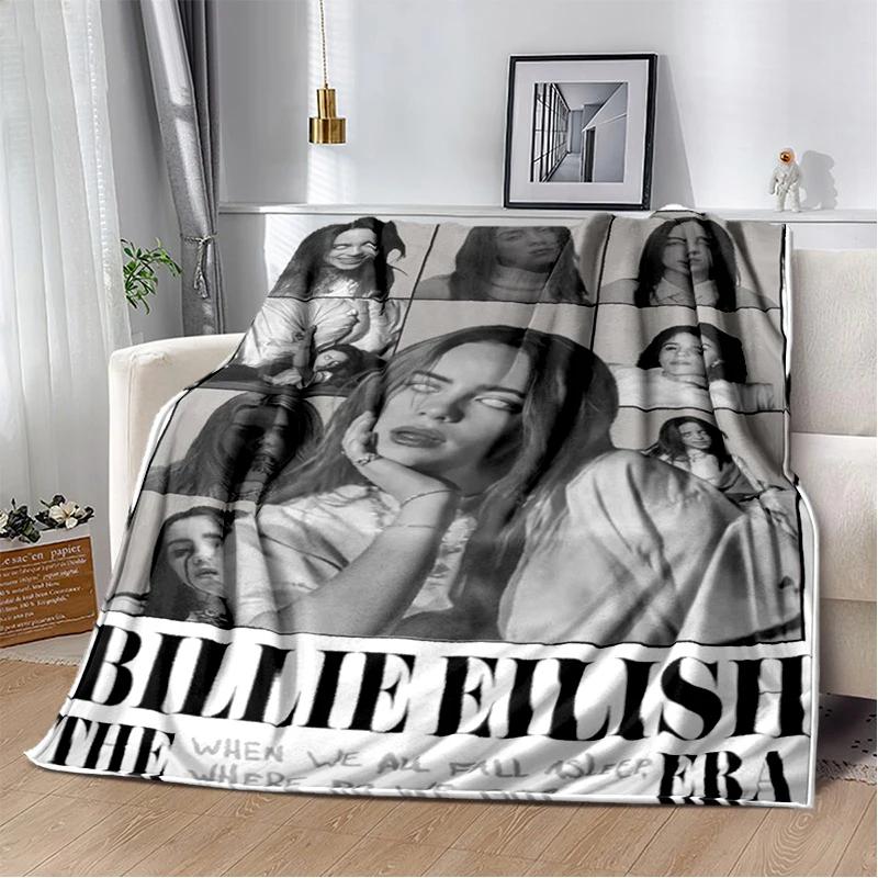 3D Hit Me Hard and Soft Billie Eilish Zpěvačka Měkká flanelová deka na postel, ložnici, pohovku, piknik, přehoz na přikrytí, dárek pro děti