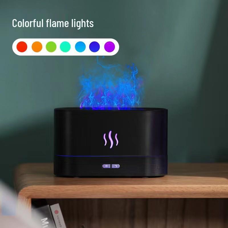 Retro 3D Flame Aroma Diffuser & Colorful Light Humidifier