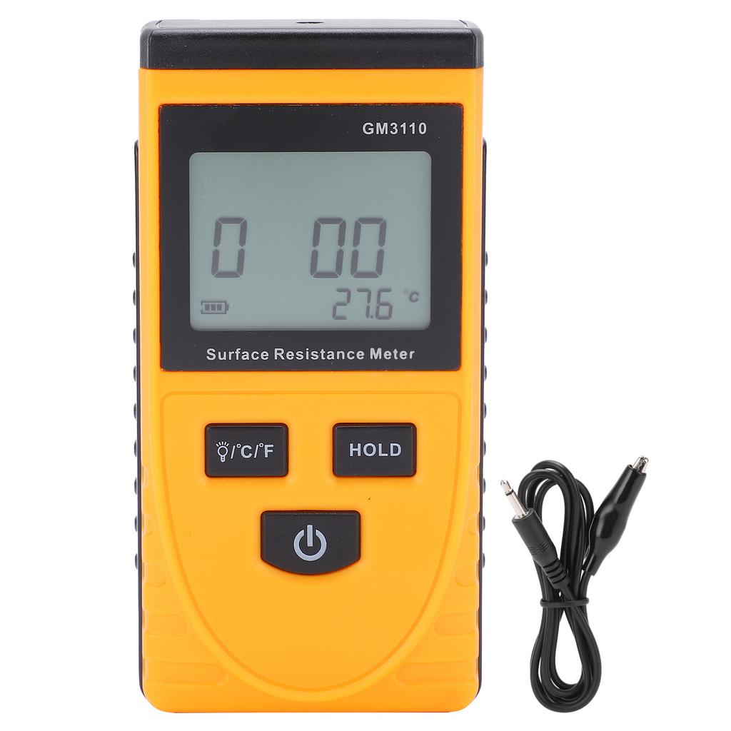 GM3110 Surface Resistance Meter High Accuracy Digital Display AntiStatic HighDefinition Backlight Resistance Tester