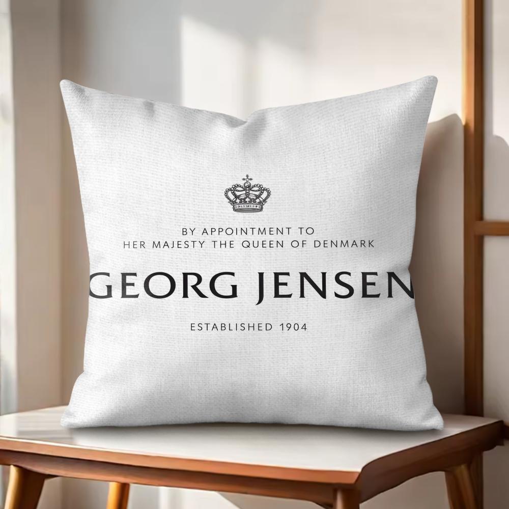 Luxuny GGeorg JJensen Cushion Cover Natural Linen Organic Fabric DoubleSided Printing Couch Pillow Covers Home Decor