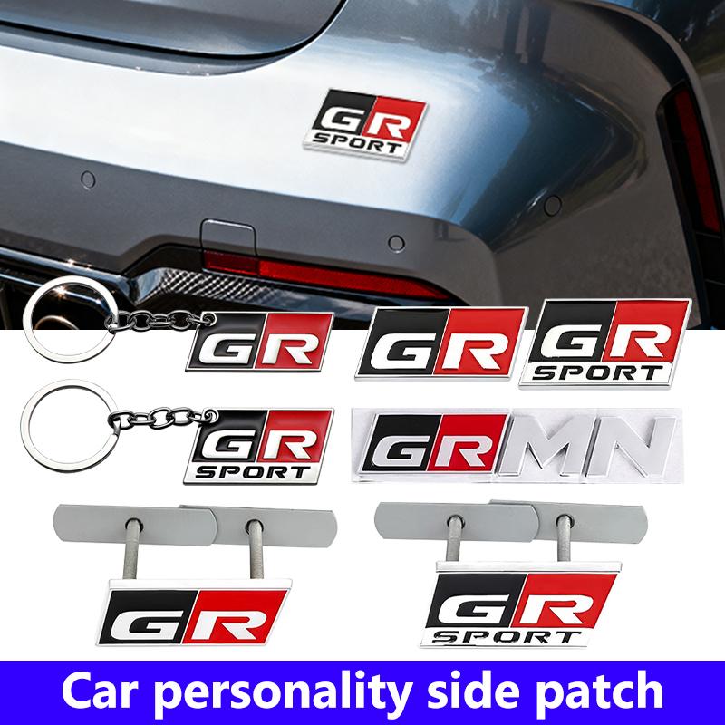 For Toyota Metal keychain key ring Car Front Trunk Grille Emblem Fender Badge Stickers Gazoo Racing TRD Corolla Yaris Rav4