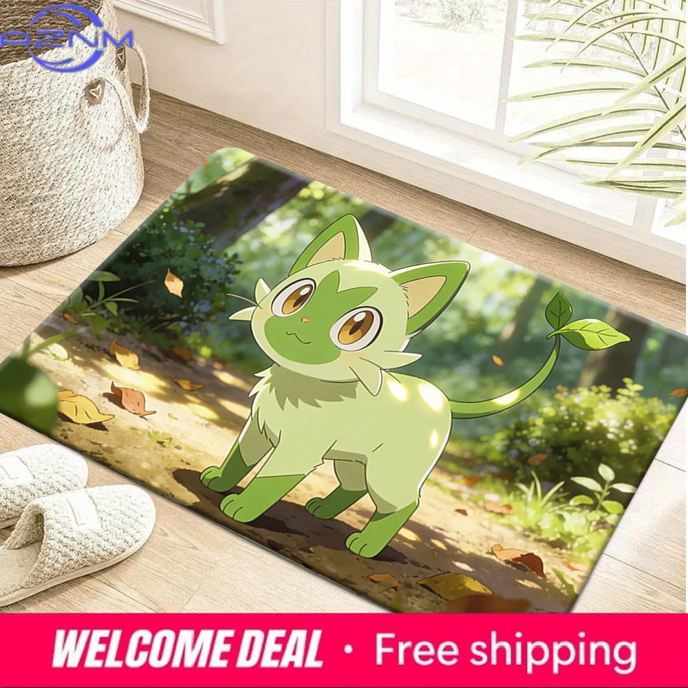 

Sprigatito Cartoon Print Non-slip Doormat, Soft Absorbent Floor Rug for Home Decor 40cm x 60cm