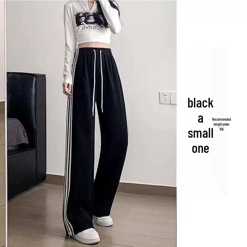 2025 New Spring Casual Girls' Sweatpants - Junior & High School, Loose Straight-Leg Wide Pants