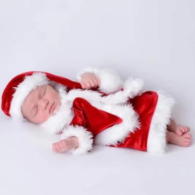 1 Set Kostüm für Weihnachts-Fotoshootings von Neugeborenen Festliches Baby-Fotografie-Outfit Weiches Polyester Einfach anzuziehende Kleidung