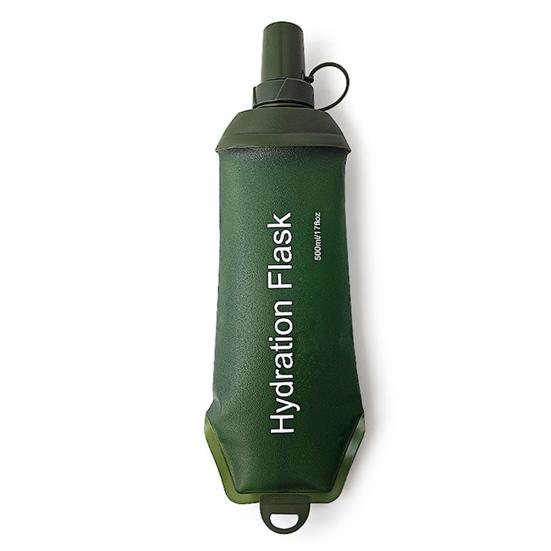 TPU Collapsible Soft Water Bottle Flask Food Grade BPA Free Leakproof Foldable Outdoor Sports Hydration Bottle