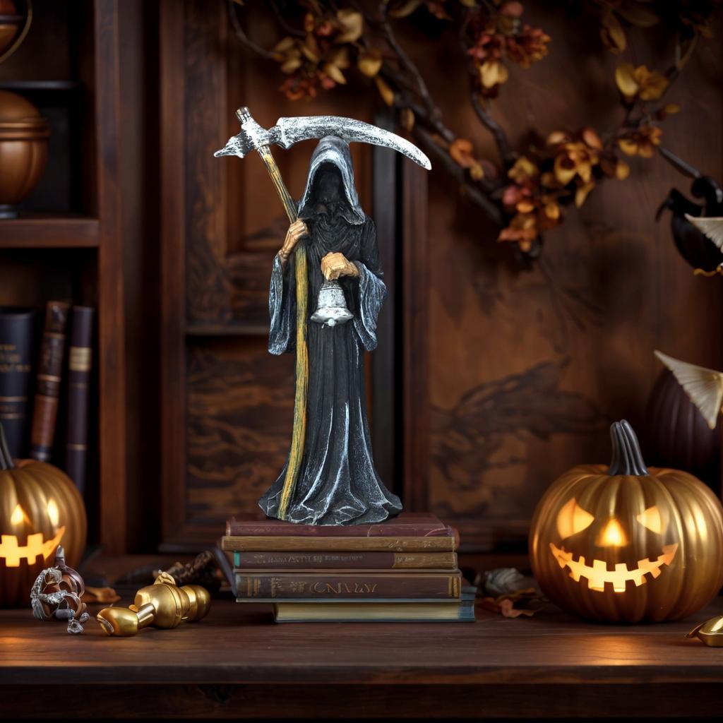 Death God Statue Gothic Decors Resins Craft Indoor and Outdoor Garden Desktop Sculpture Ornament For Halloween Party