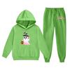 Kids Halloween Hoodie and Pants Set Ghost Print Hooded Sweatshirt and Matching Bottoms Comfortable Casual Outfit for Boys and Girls