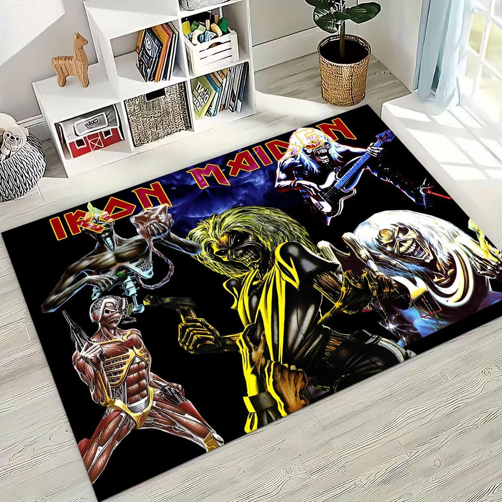 3D I-Iron-Maidens Music Band Art Carpet Rug for Bedroom Living Room Sofa Home Doormat Decor,Large Kids Non-slip Floor Mat