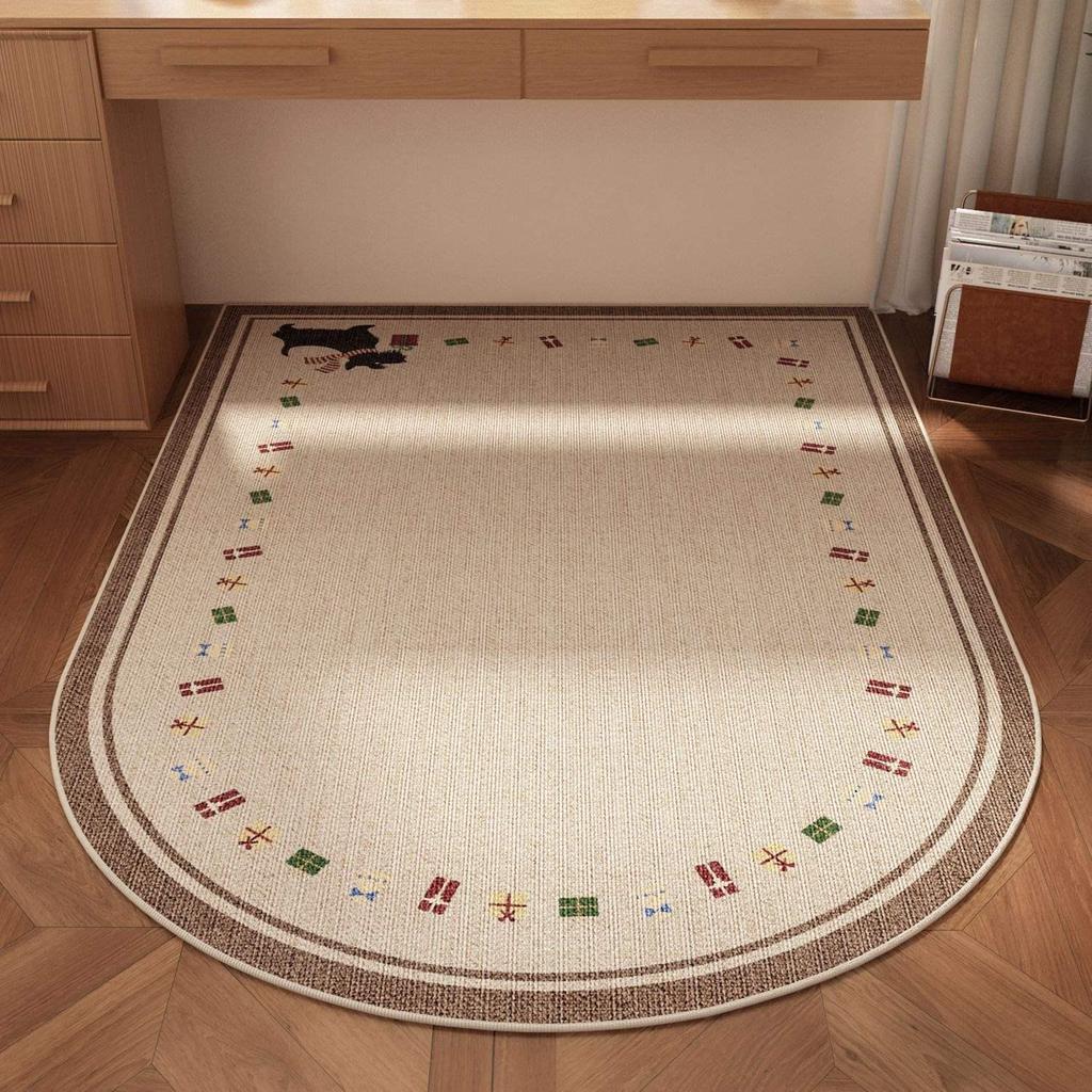 Alfombrilla de suelo insonorizada, sin lavado, imitación sisal, para escritorio de ordenador y silla giratoria