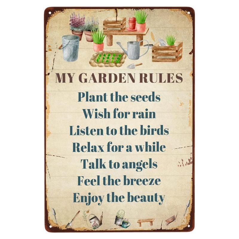 Metal Tin Signs Plaque Restroom Toilet Wall Decoration Vintage Iron Painting Art Posters for Man Cave Home Cafe Garden Club Bar