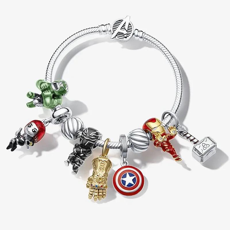 Colors Enamel Disney Princess Dress Charms Pulseiras for Girls Colorful Glass Beads Bracelets&Bangles Women Cartoon Skirt Dangle