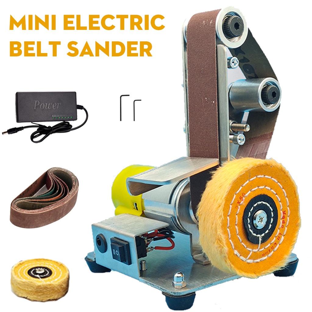 220V Mini Levigatrice a Nastro Elettrica Levigatrice Fai da Te Rettificatrice Taglierina Bordi Temperamatite Smerigliatrice Multifunzionale 10 PZ Cintura