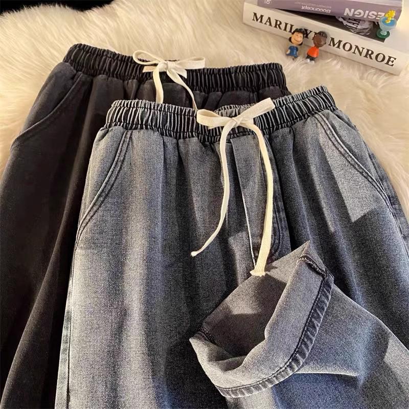 Spring/Summer Women's Retro High-Waisted Straight-Leg Wide Jeans - Loose, Slimming, Trendy for Students