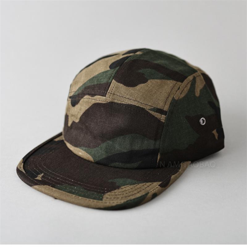 New Camouflage Flat-brimmed 5-Panel Baseball Cap Men Women Fashionable Casual Cool Handsome Sunshade Cap