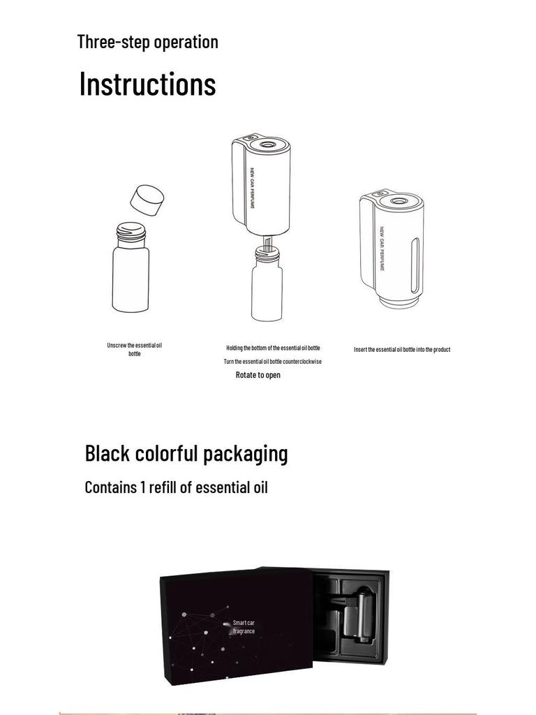 Intelligent Car Aromatherapy Diffuser with Automatic On/Off & Air Vent Fragrance