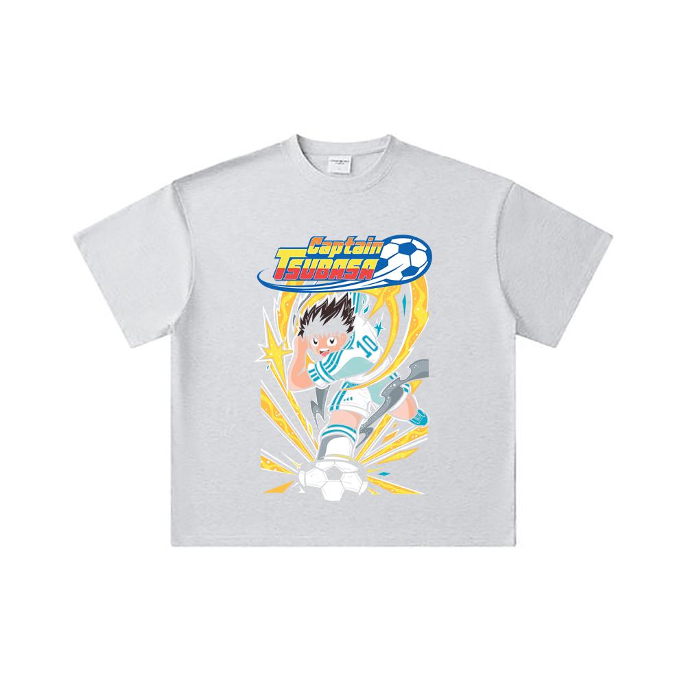 260 GSM Double Yarn 32 Count 100% Cotton Captain Tsubasa V1 Print Unisex Heavy Cotton T Shirt