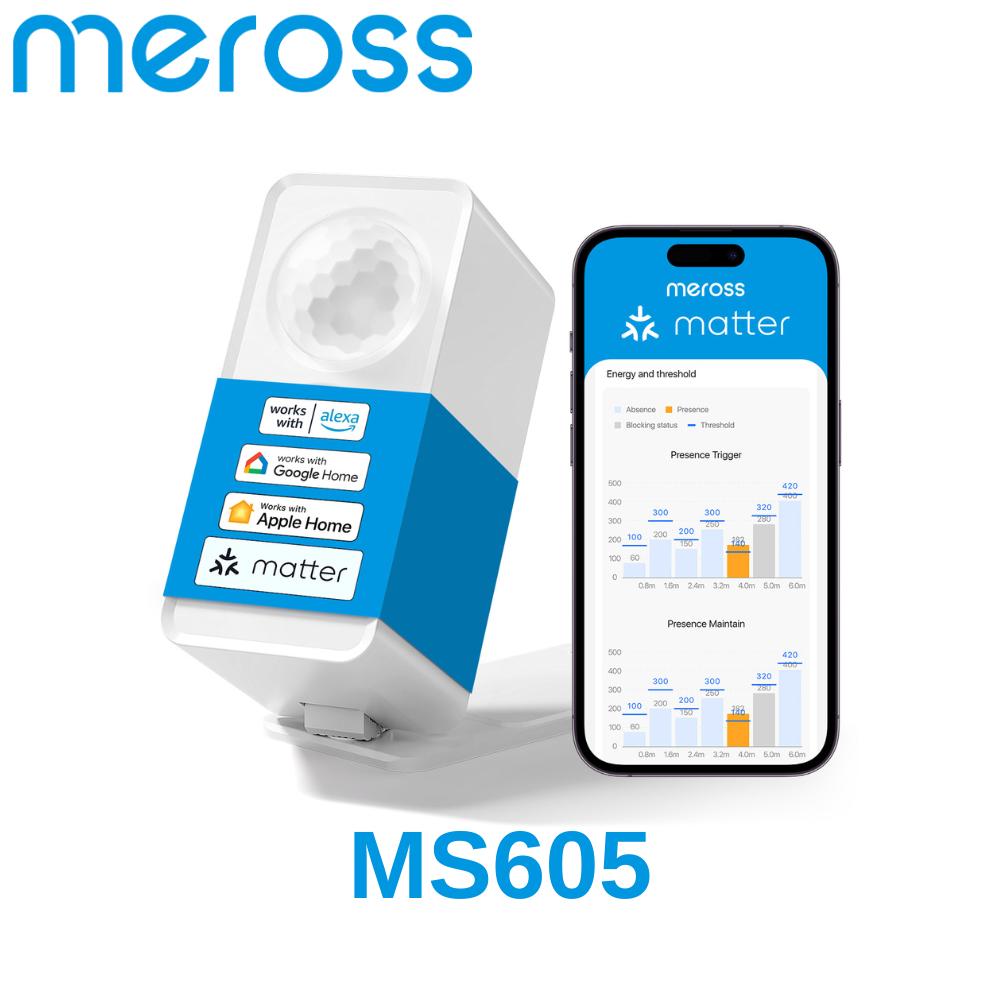 Meross Matter Smart Presence Sensor Thread Battery Edition MS605 Light Sensor Support Apple Home, Google Home, and Alexa 1 PC