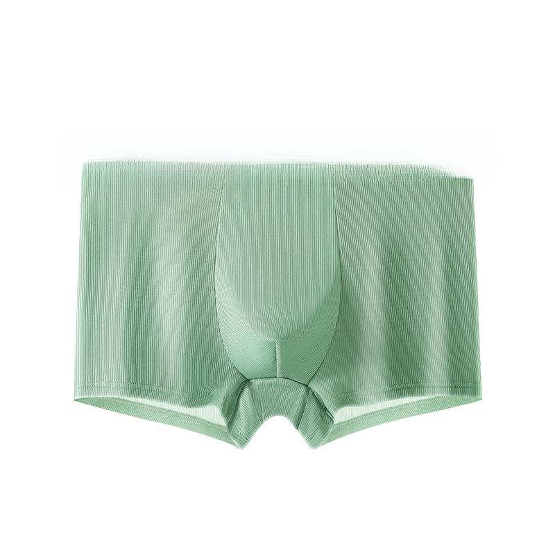 "Men's Summer Ice Silk Cotton Boxer Shorts - Breathable, Trendy, Large Sizes Available"