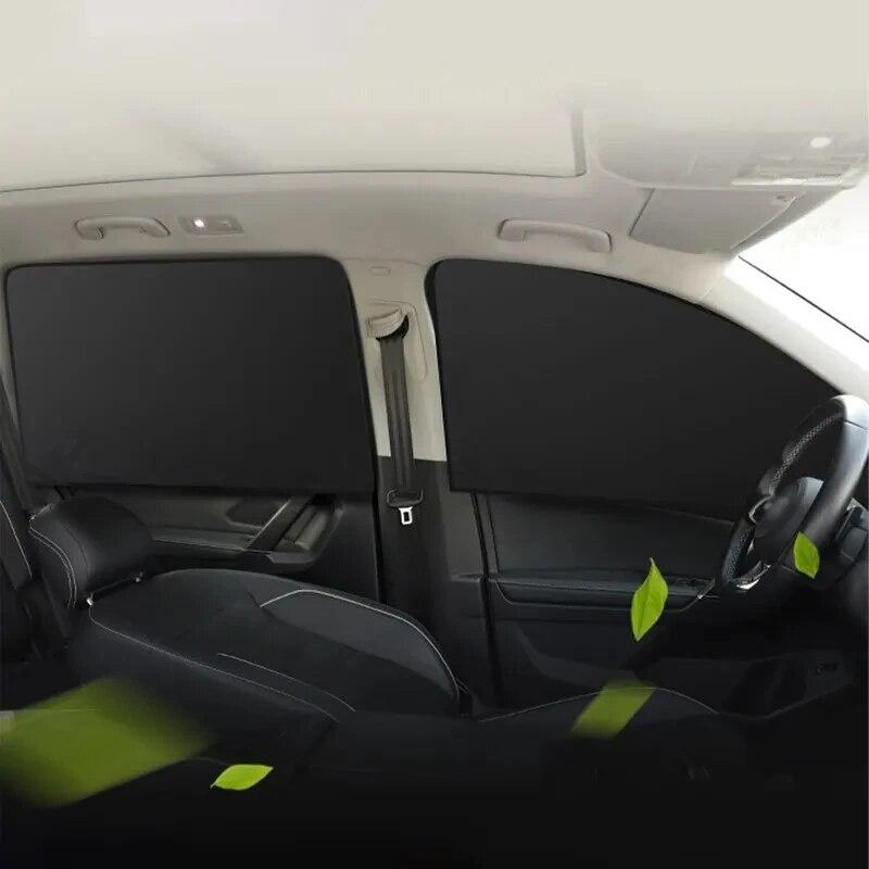 2Pcs Car Side Window Sun Shades with Magnet Privacy Curtains UV Reflection Anti-Glare Feature for Front And Back Windows