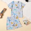 Summer 3D Print Children's Fashion Home Clothes Suit Boy Comfortable Joker Dinosaur Short-sleeved Girl Sweet Pink Shorts Suit