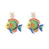 Alloy Acrylic Marine Animal Dangle Earrings  Minimalist Statement Earrings Women Jewelry Accessories
