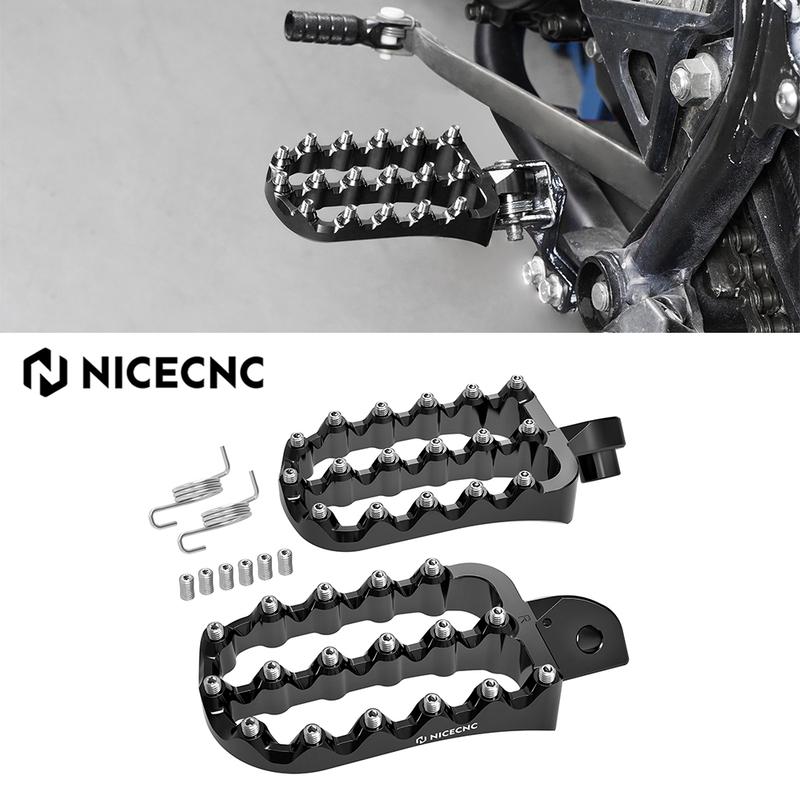 NICECNC For Kawasaki KLR650 KLR 650 1987-2024 2023 2022 Motorcycle Footpegs Footrest Forged Larger 7075 Billet Aluminum