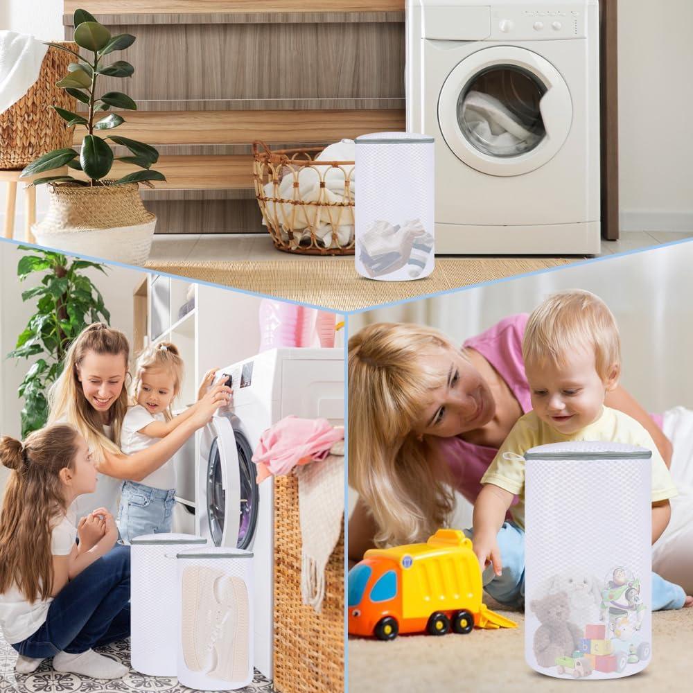 Grid Washing Shoes Bag Zipper Laundry Shoes Protector Fluffy Friendly Anti-Deformation Shoes Clothes Organizer Toy Storage Bag